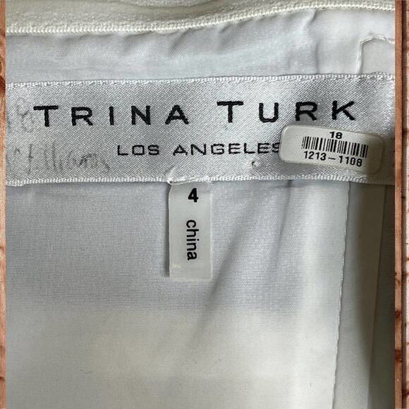 Trina Turk Strapless Dress - White with black stripes across the bust Size 4 - Picture 4 of 6